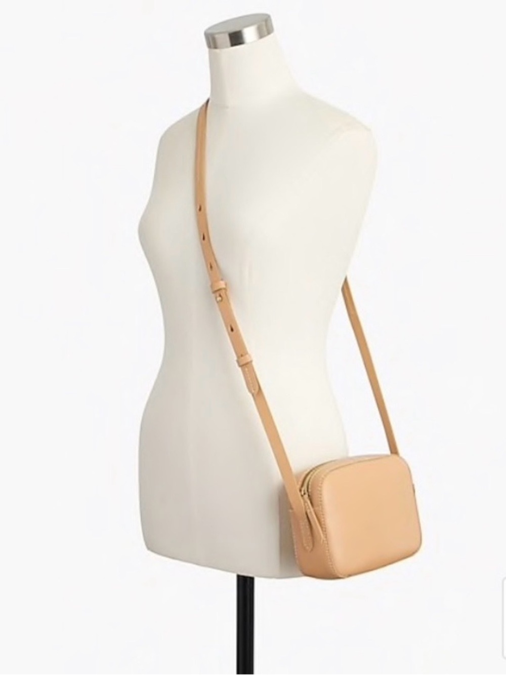 J. Crew Marlo tan leather crossbody camera bag